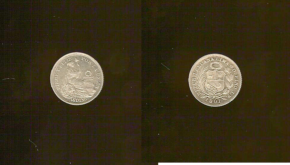 Peru 1/2 dinero 1901/1801 Unc